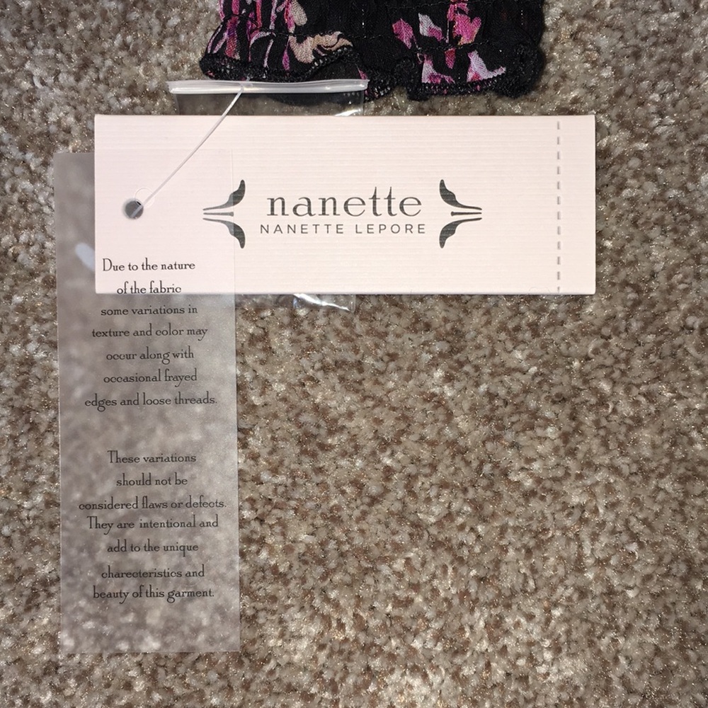 Nanette Lepore-NWT-Shear Black Button Down Shirt & Cami Set-Size Small - Picture 14 of 15